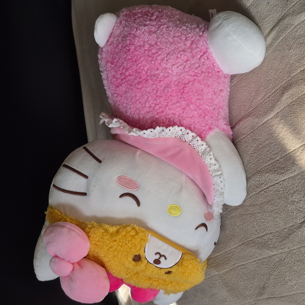 Sanrio Hello Kitty Sleeping Super Soft Cuddle Stuffed Plush Toy Approx 19"